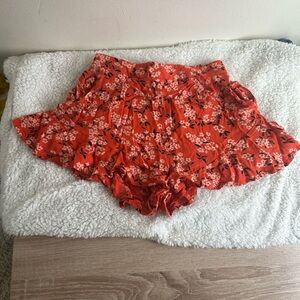 Floral Orange Women's Shorts